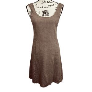 Theory JORA Dress Tan Brown Wool Sleeveless A-Line Fit & Flare size 2  pin up